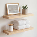 Homeforia 18 Inch Floating Shelves, High-End Solid Pine Wood, Set of 2 by Homeforia