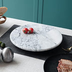 jalz jalz 12'' Marble Lazy Susan for Countertop Kitchen Turntable Storage Turner countertop Organizer Convenient Serving Rotation Spinning Tabletop Organizer Swiveling Serving Tray Revolving Platter - Image 3