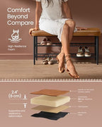 VASAGLE Shoe Bench, Synthetic Leather with Stitching, Loads 300 lb - Image 6