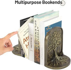 Tree of Life Vintage Heavy Bookends, 2 Unique Bronze Decorative Bookend for Shelves or Bookcase, Anti-Slip Book Shelf Bookends Decorative, Gifts for Mother and Father - Image 3
