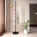 Coat Tree Freestanding, Metal Coat Rack Tree with 8 Hooks, Free Standing Hanger for Hats Scarves Purses Umbrellas, Coat Stands with Stable Base for Entryway Bedroom, Black - Image 3