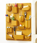 Cute Small Item Wall Storage, Desktop Multi-Grid Storage Board, Creative Wall Decoration, Storage Wall Hanging Suitable for Bedroom, Living Room, Entrance(Yellow) by SUNHIPPIE
