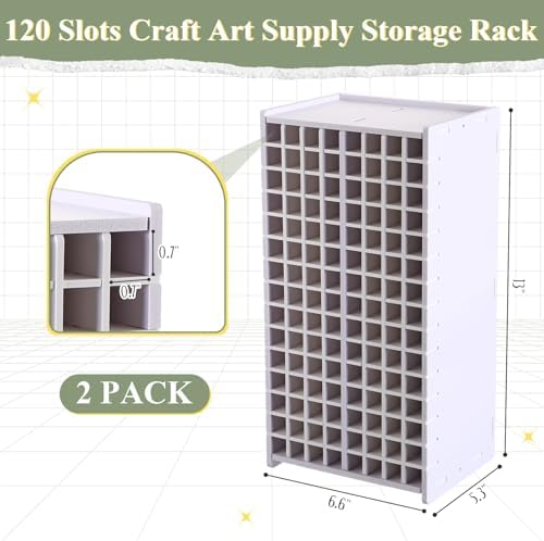 Sunnychicc 2 Pack Marker Storage Organizer, 240 Slots Total Art Supply Holder for Desk, Marker Rack with Removable Dividers for Colored Pencils & Paint Brushes (13 x 6.6 x 5.3 Inch) - Image 2
