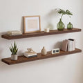 Homeforia 48 Inch Floating Shelves, High-End Solid Pine Wood, Set of 2 by Homeforia
