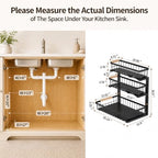 Three-Tier Under Sink Organizer Kitchen Bathroom, Grid, 1 Pack - Image 2