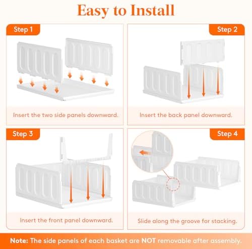Lifewit Stacking Closet Organizers Shelf for Clothes 6 Pack 16.1" Depth - Image 5