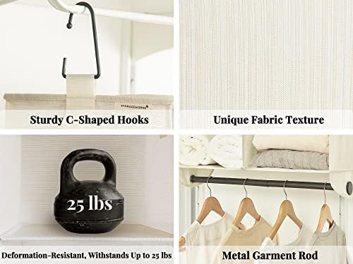 StorageWorks Hanging Closet Organizer with Rod, 6 Sections, 3 Tiers, White - Image 4