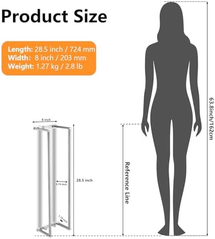 BWE Brushed Nickel Towel Rack Bathroom 28" Towel Holder for Rolled Towels - Image 6