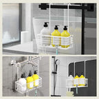 DELLAN Hanging Shower Caddy, Shower Rack Hanging for Bathroom, White - Image 2