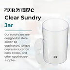 SurgiMac Sundry Jar with Lid, 4.25 x 6.5 Inch, Clear Plastic Storage Container, Compact & Durable, for Cotton Balls & Supplies, 5 Count - Image 2