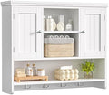 31.5"W Bathroom Wall Cabinet with Hooks, 3-Tier Wall Mounted Cabinet by Keehusux