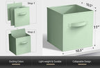 Sorbus Fabric Storage Cubes, 6-Pack Foldable Bins (11 Inch, Sage Green) - Image 7