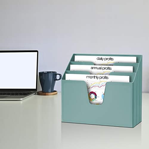 Acrimet Horizontal Triple File Folder Organizer Sorter, Letter Size, Green - Image 2