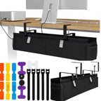 No Drill Under Desk Cable Management Tray 28" Steel Base : Anti-Sag by Unknown
