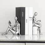 Decorative Bookends, Ceramic Book Ends for Shelves, Home Office Decor by Tuioyoc