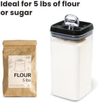 Felli Flip Tite Acrylic Food Storage Container with Lid 6” XL Air Tight Ring Seal Flip Lock, Plastic Kitchen Baking Canister for 5 lb Flour Sugar Rice Protein Powder Pantry Organizer (Nest-L Black) - Image 3