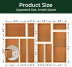 keechee 10-Piece Bamboo Drawer Organizer Set, 2.2" Deep Multi-Use Organizers for Utensils, Silverware, Cutlery, Desk, Bathroom, Junk Drawer & Makeup, Non-Slip Feet Included. - Image 3