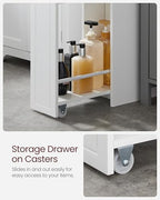 VASAGLE Small Bathroom Storage Cabinet, with Slide Out Drawers，Cloud White - Image 5