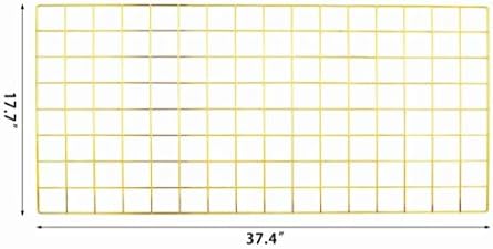 Multifunction Electroplated Bling Metal Mesh Grid Panel, Wall Photo Artwork Display and Organizer for College Dorm Living Room, Pack of 1 Pcs, Size: 17.7" x 37.4", Gold - Image 3