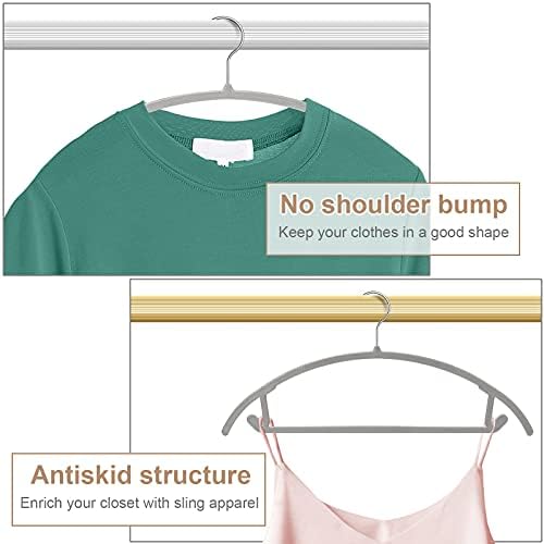 TIMMY 50 Pack No-Bump Plastic Clothes Hangers, Gray, Non-Slip, Space-Saving - Image 4
