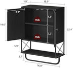 MAHANCRIS Bathroom Wall Cabinet with 2 Door and Adjustable Shelf, Farmhouse Medicine Cabinet with Towel Rack, 3-Tier Wall Mounted Storage Cabinet Over The Toilet for Bathroom, 18.9" L, Black - Image 3