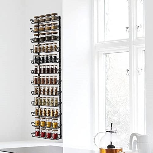 SWOMMOLY Wall Mount Spice Rack Organizer, 12-Tier Adjustable Dual-Use Shelf - Image 5