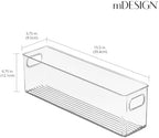 mDesign Plastic Kitchen Organizer - Storage Holder Bin with Handles for Pantry, Cupboard, Cabinet, Fridge/Freezer, Shelves, and Counter - Holds Canned Food, Snacks, Drinks, and Sauces - 8 Pack - Clear - Image 2
