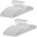 30 Pack Velvet Hangers, Short Neck Non Slip Slim Hangers with 360° Swivel Hook, Space Saving Clothes Hangers for Shirts, Dresses, Sweaters, White by Unknown