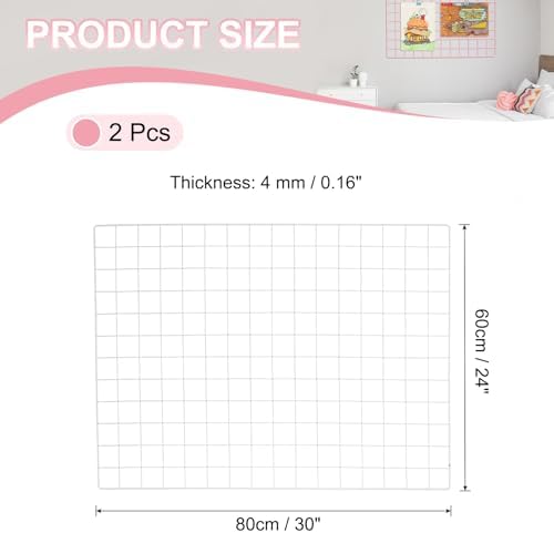 PATIKIL 31.5"x24" Wire Grid Panel, 2 Pack Board Photo Pictures Memo Display Grid Panels Hanging Organizer Wall Decorative Panel for Home Office Wedding, White - Image 3