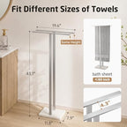 KES 43'' H Standing Towel Rack for Bathroom, Weighted Marble Base - Image 6