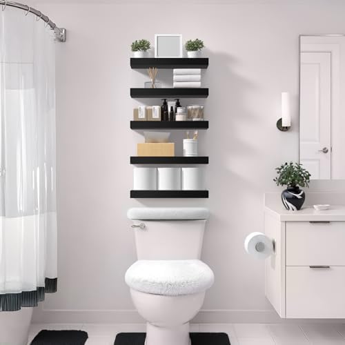Sorbus 16 Inch Floating Shelves for Wall (2 Pack, Black) - Image 2