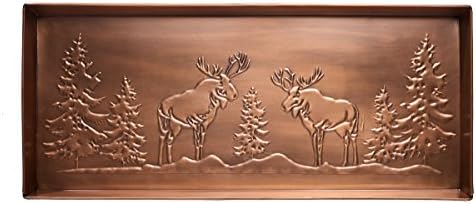 HF by LT Moose Pattern Metal Boot Tray, 30 x 13 inches, Antique Copper Finish by HFbyLT