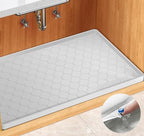 Winisok Waterproof Under Sink Mat 25" x 22", Silicone Mat, White by Winisok