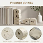 Book Ends Decorative with Read Design Resin Bookends for Heavy Books Book Holders for Shelves Book Stoppers with Non-Slip Pads Unique Read Sign Beige Bookend Gift for Book Lovers - Image 3