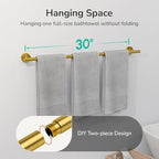 USHOWER Brushed Gold Bath Towel Bar, 30-Inch Towel Racks for Bathroom - Image 4