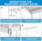 Expandable Cabinet Shelf Organizer, 11 Inch Deep, White, 2 Pack - Image 4