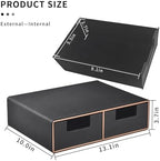 Linen Leather Desk Organizer and monitor stand with Drawers－Mini Desktop Drawer Organizer Stackable－Tabletop Organization Storage Box for Office Supplies Home Vanity Toiletries (Black, 2-drawers) - Image 3