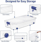 66 Qt Under Bed Storage Container, Wheeled Clear Latching Lid(2-Pack) - Image 7