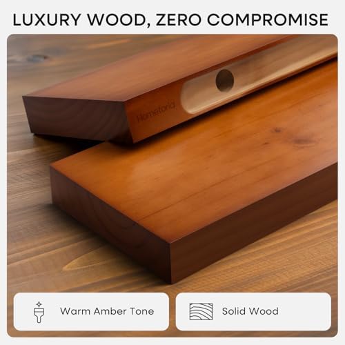 Homeforia 48 Inch Floating Shelves, High-End Solid Pine Wood, Set of 3 - Image 3
