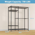 Ulif F7 Medium Clothes Rack, Clothing Racks for Hanging Clothes, Black - Image 4