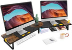 Across-Star Dual-Monitor Stand for Desk - Large Adjustable Length and Angle Riser for 2 Monitors, Double Computer Desktop Organizer, Shelf for TV, Laptop, Printer by Acorss-Star