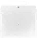 JAM PAPER Plastic Envelopes with Button & String Tie Closure - Legal Booklet - 9 3/4 x 14 1/2 - Clear - 12/Pack - Image 2