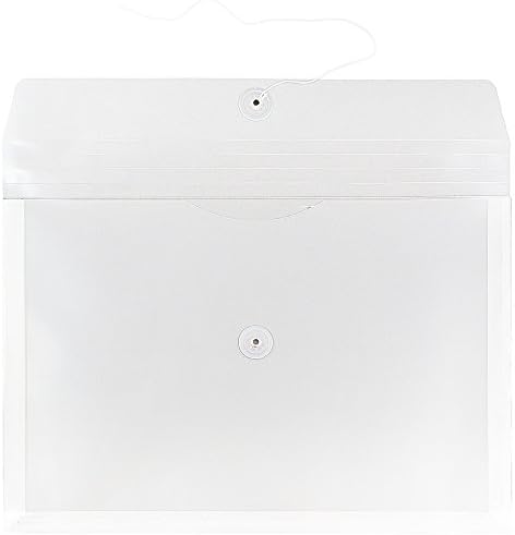JAM PAPER Plastic Envelopes with Button & String Tie Closure - Legal Booklet - 9 3/4 x 14 1/2 - Clear - 12/Pack - Image 2