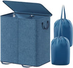 Lifewit Double Laundry Hamper with Lid, Removable Laundry Bags, Blue by Lifewit