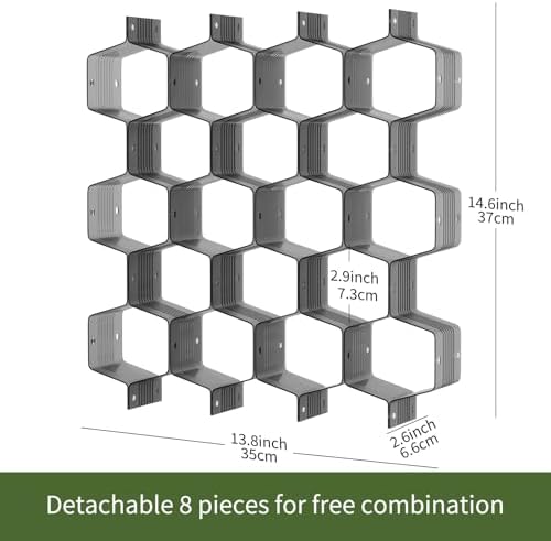 Honeycomb Separator Adjustable Drawer Organizer Divider for Underwear Belt-Scarf Socks Organizer (Black(4pcs)) - Image 2