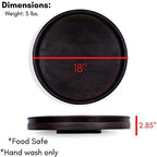 BIRDROCK HOME Wooden Lazy Susan Turntable - Spice Rack Organizer for Kitchen Table, Dining, Pantry and Countertop - Rotating Tray for Condiments - with Burnished Iron Accents - 18" Large, Black - Image 4