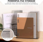 CiWiVOKi Vertical File Holder, PET Desk Organizer and Storage Bins Holding for Magazines, Binders, Notebooks, Envelopes, Papers, Multi-purpose Plastic Document Organizer for Home Office, Black, 4 Pack - Image 5