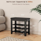IUNVR Shoe Rack Bench Seat Rubberwood 3-Tier Wooden Storage Bench 550lbs Compact Mid-Century Modern Design for Entryway, Hallway, Closet, Front Door Entrance, Foyer - Image 2