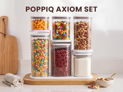 Pop Airtight Food Storage Containers with Lids, 6-Pc Set with Rack - Image 2