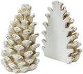 Creative Co-Op Resin Pinecone Bookends, Antique White by Unknown